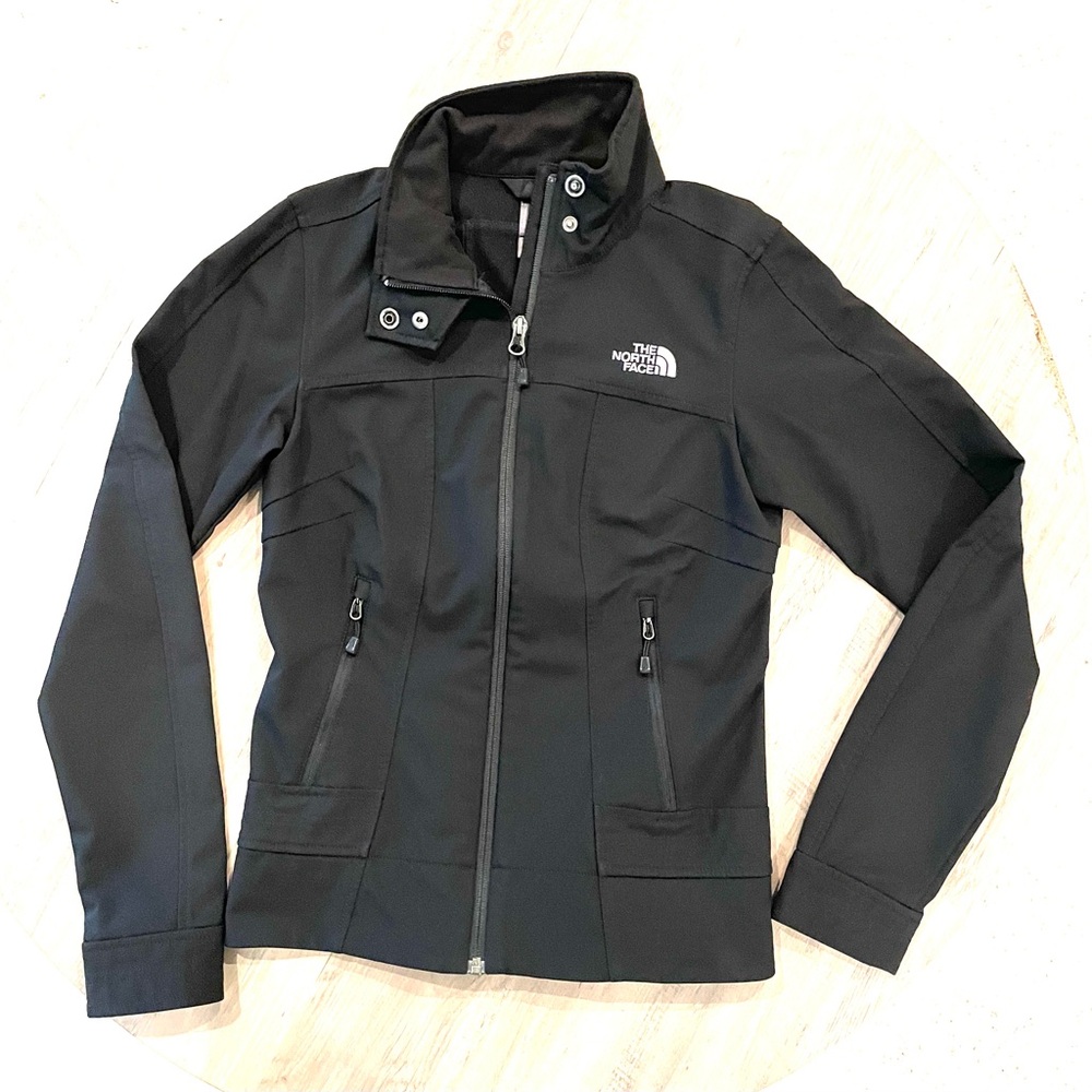 The North Face black soft shell jacket